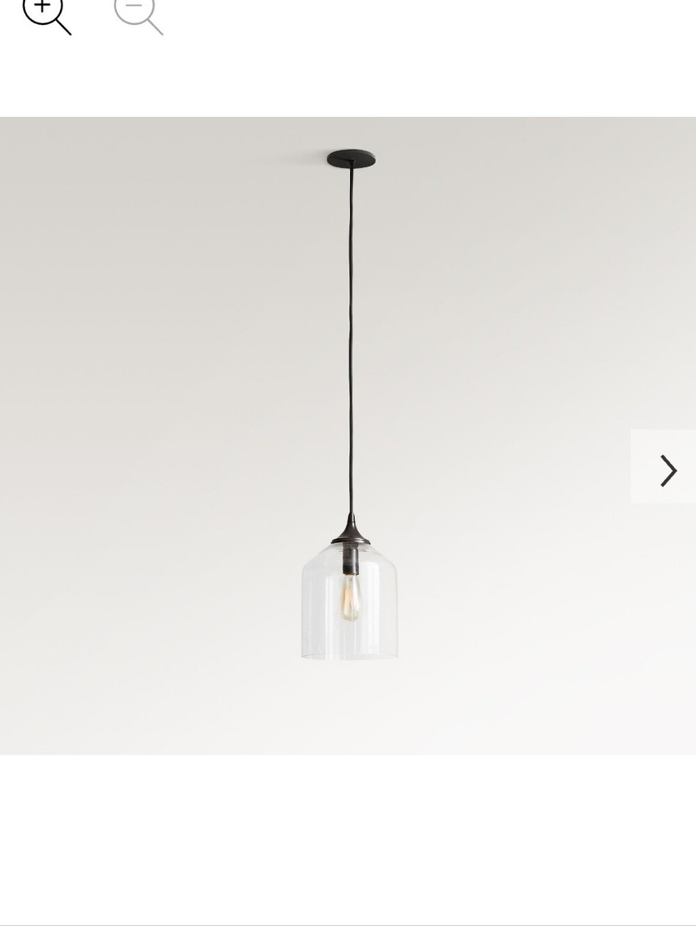 Clear Glass Single Pendant Light in Black Pottery BarN